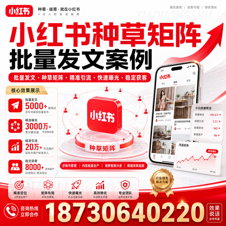 张家口小红书种草矩阵批量发文案例